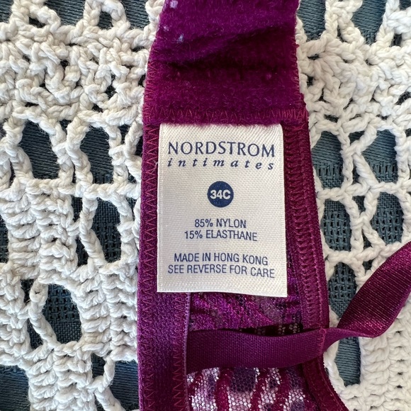 🆕 34C Nordstrom bra Vintage/new underwire purple made in Hong Kong - Picture 6 of 6
